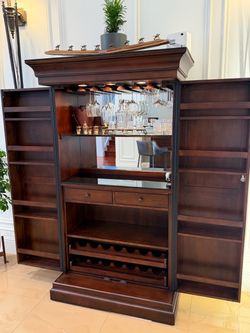 Solid Wood Wine Spirits Liquor Display Cabinet Bar