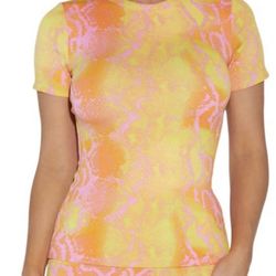 Naked Wardrobe Neon Snake Skin T Shirt  