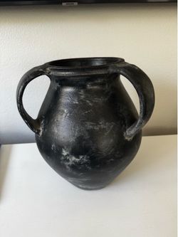 Black Amphora Style Decorative Vase