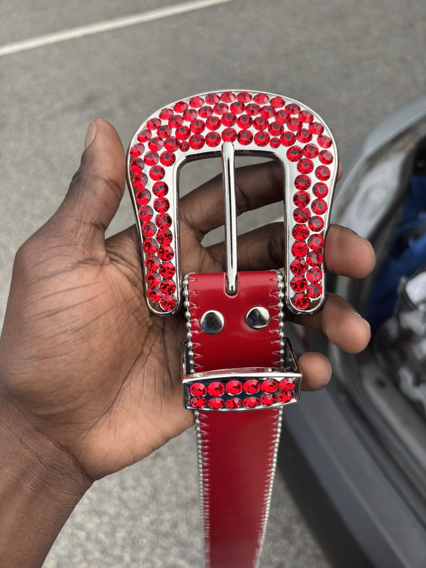 BB Simon belt (Red, Silver)