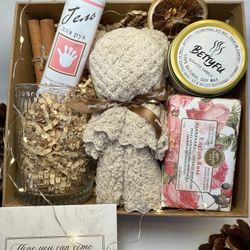 Comfort Care Gift Box • Soy Candle, Rose Soap & Plush Bear