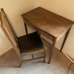 Antique Desk And Chair 