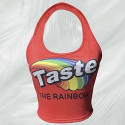 Taste The Rainbow Halter Top Size Large