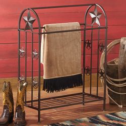 Rustic Metal Quilt/Blanket Rack (3ft) - Western Star Decor - OBO