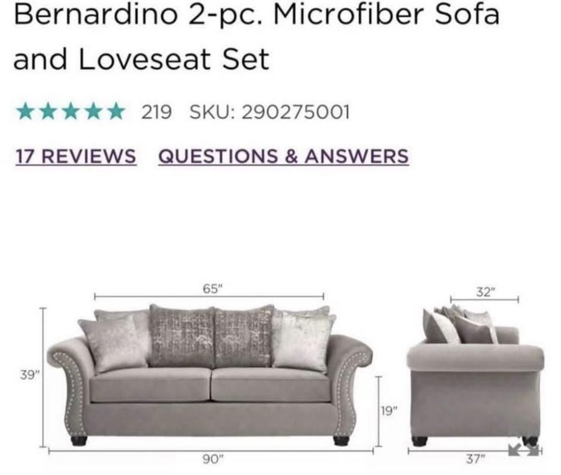 2 Piece Couch + Pillows