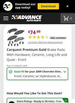 2009 Silverado 1500 Front Brake Pads