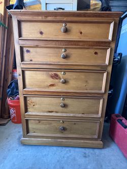 5 drawer chest wood finish