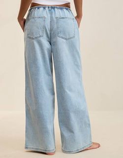 Aerie brand Light Wash Wide-Leg Elastic Waist Jeans
