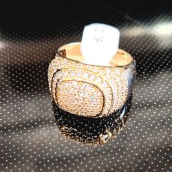 Mens gold plated Iced out Ring