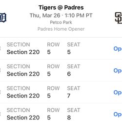 Padres vs Tigers Opening Day March 26, 2026