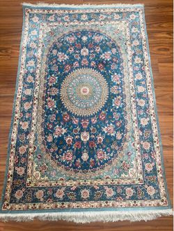 Persian handmade Qom rug 100%silk/ brand new with significant
