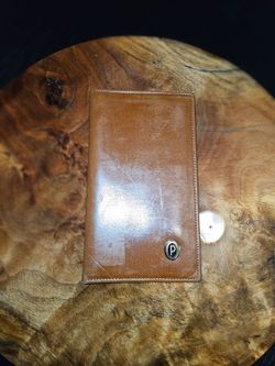 Vintage Amity Cognac Brown Genuine Cowhide Leather Checkbook Cover