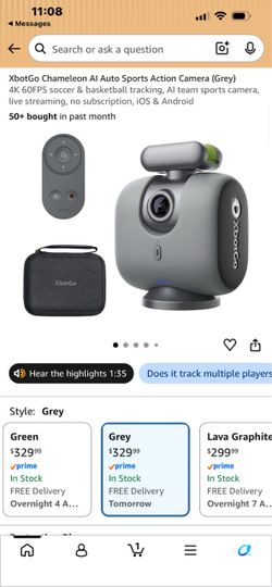 AI Auto Sports Action Camera (Grey) 4K 60FPS(Tripod not included)