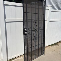 Black Steel Privacy Screen Door