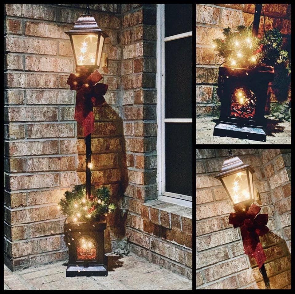 New Pre Lit Christmas Garland Lamp Post Entry way Tree Light Up Decorations For Home Non Flock Wreath