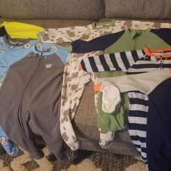 Boys footed fleece sleepers