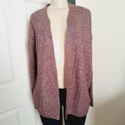 Maurices Knit Purple Cardigan 