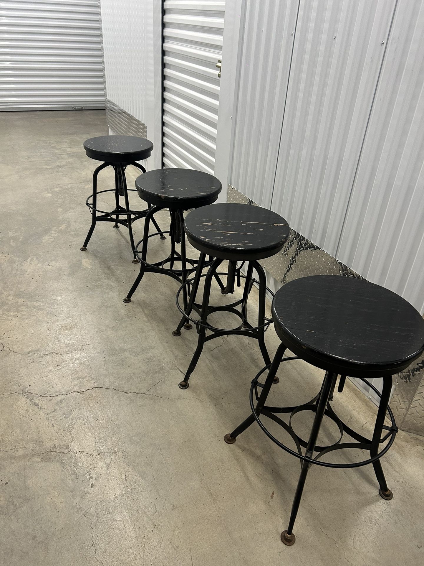 RH Industrial Modern Bar Stools (4)Adjustable Height 