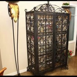 Designer Iron Wine/Bar Cabinet Cage