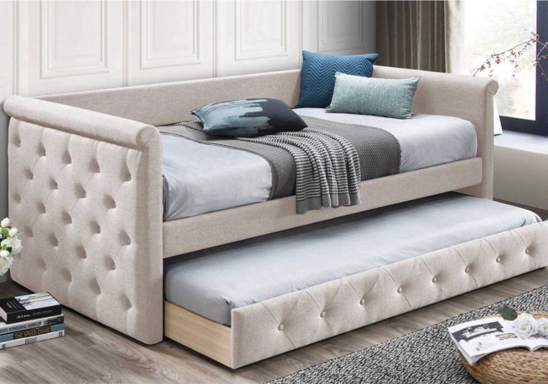 Twin Size Trundle Bed With Mattress