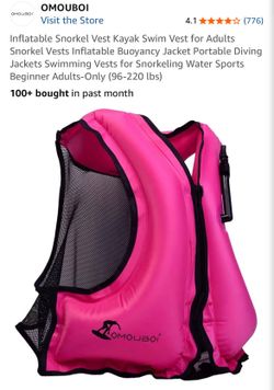 Inflatable vest for water sports