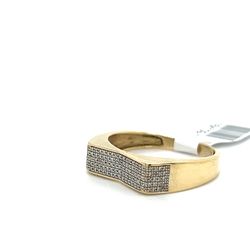 10kt Gold Diamond Ring Concave Cluster Size 10 3.00grams 164109 1