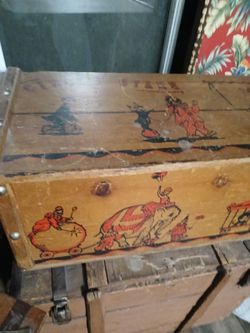 Vintage Wooden Circus Theme Chest