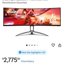 AOC Agon Ultra-Wide Curved Gaming Monitor 49”