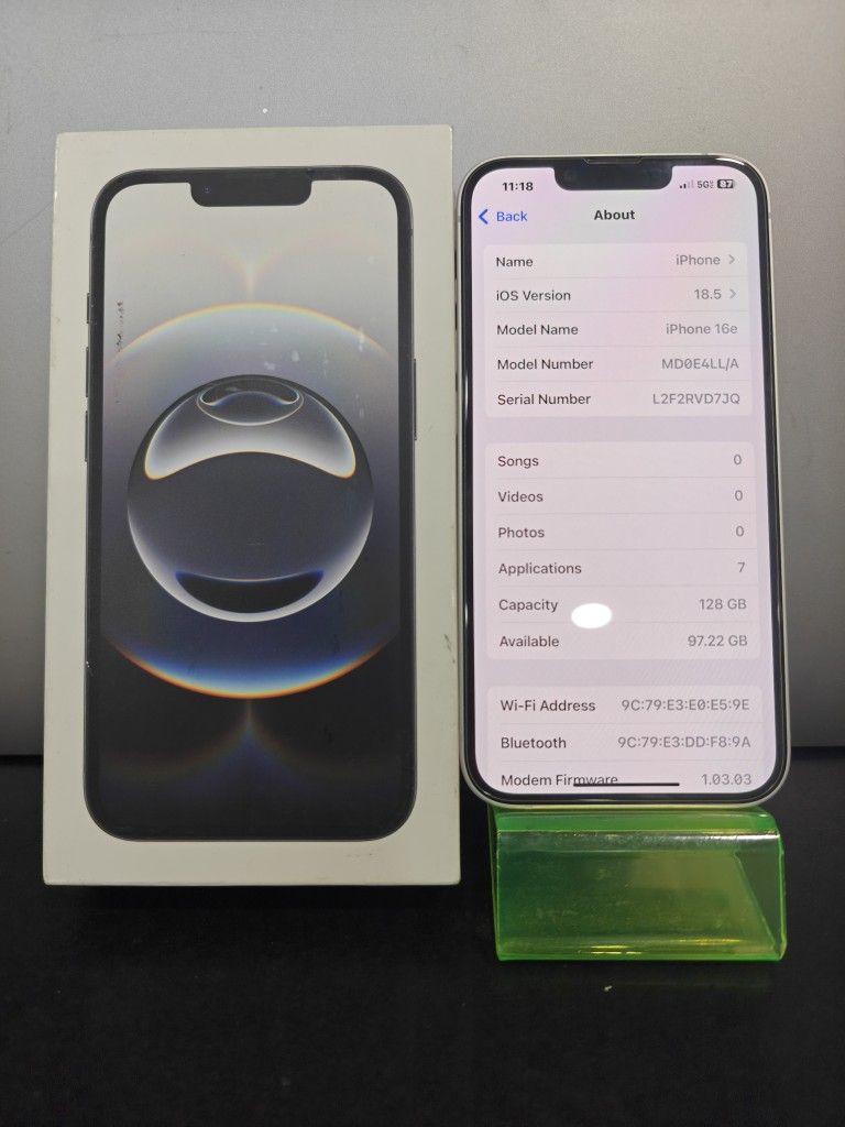 🍏 Apple 🍏 iPhone 16e 5G 128GB For (Cricket Wireless) Only