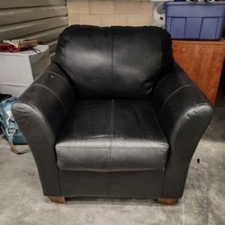Armchair Chair Black Faux Leather Super Comfy See Pics For Measurements 