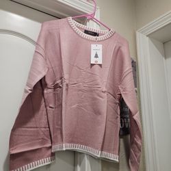 ZESICA Women's Oversized Long Sleeve Sweaters Fall Crewneck Color Pink Loose Ribbed Knit Pullover Tops