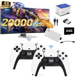 NEW 2025 New Video Gamepad Console, 2.4G Dual Wireless Game Controller, Support 4K Game Graphics, Over 21,000 Classic Retro Games,