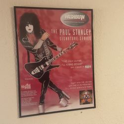 Washburn Guitar Paul Stanley KISS Poster & Frame. Pickup Kempsville library Virginia Beach or Bingo City Yorktown