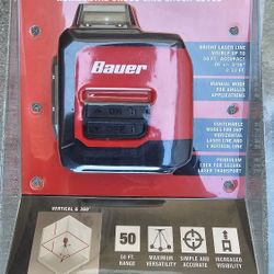 BAUER 50 ft. Self-Leveling 360° Horizontal Cross Line Laser Level