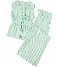 New! Small 2 Piece Sets Tie Front Tank Tops Pants Set  Small