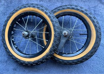 Old School 1990s DYNO BMX Rims With OG KENDA Tires (12 Inch) As Is