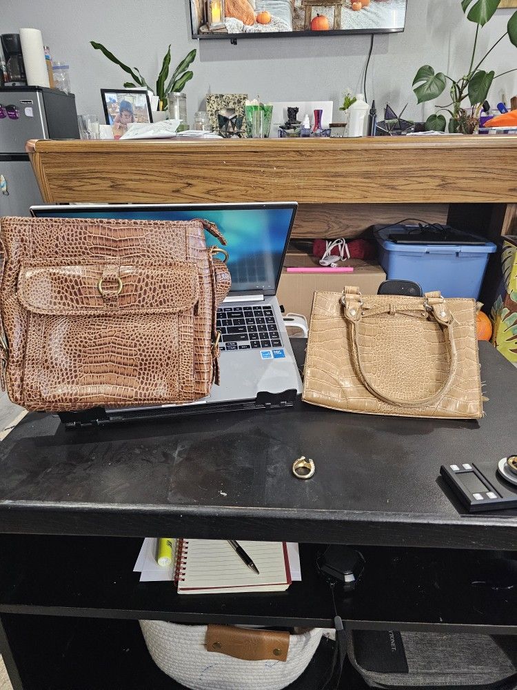 Faux Crocodile Leather Handbags