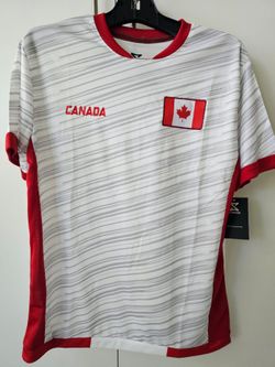 Canada Men's Soccer Jersey Shirt Size S/P White Red National Flag NWT