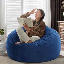 Bean Bag Chair for Kids, Large 3.5FT Teens, Adults, Memory Foam, Easy to Clean Washable Soft Suede Cover, Reinforced Zipper, NEW