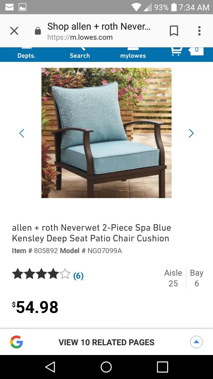 Allen and outlet roth neverwet cushions