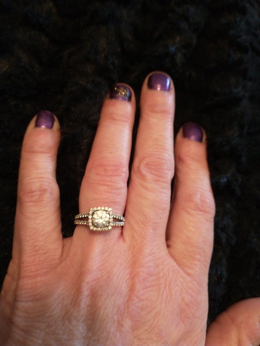 Rose/White 14k Gold Engagement Ring