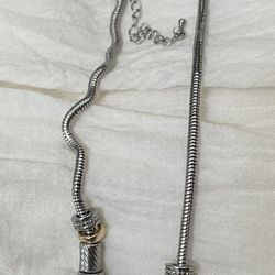 2 Tone Silver Gold Necklace 