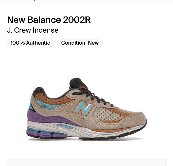 New Balance 2002R J. Crew Incense Size 7