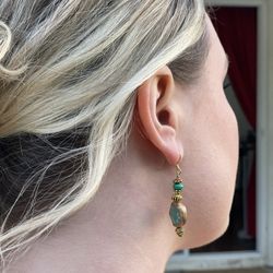 Gold And Turquoise Earrings