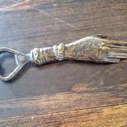 VTG Brass "Heart In Hand" Bottle Opener 