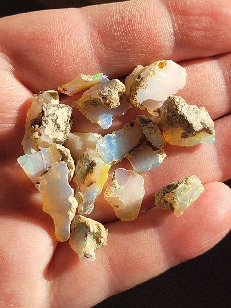 10ctw Natural ETHIOPIAN FIRE OPAL COLORFUL LOT UNPOLISHED ROUGH