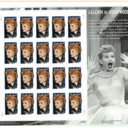 Collectable Stamps, Legends of Hollywood Lucille Ball Mint Sheet Self-Adhesive