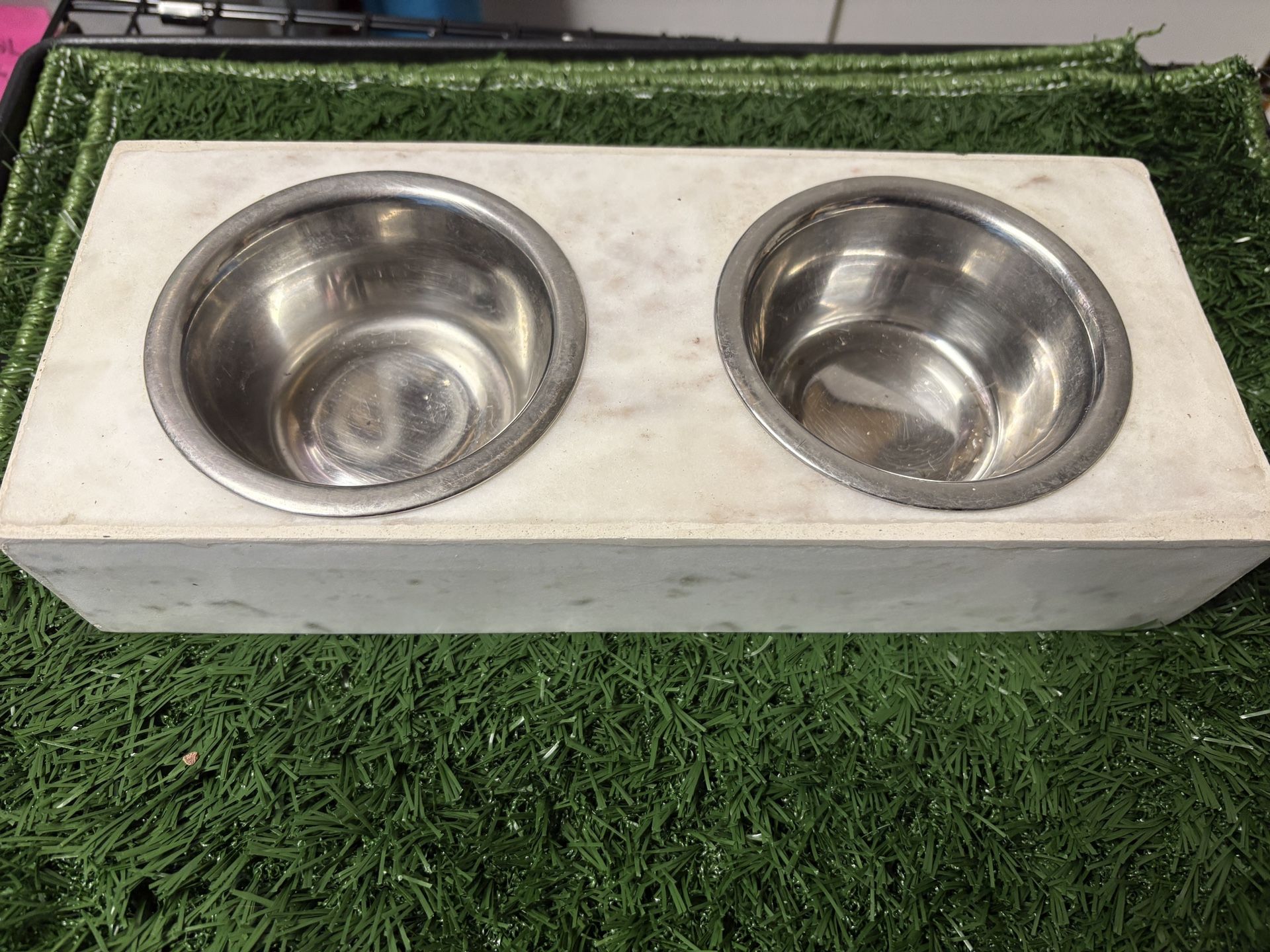 Small Dog Bowls With Marble Base Holder