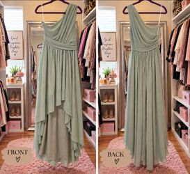 Sage Green One-Shoulder Formal Dress $15 obo size medium