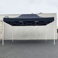 $130 (New) Heavy duty 10x15 ft outdoor ez pop up canopy party tent instant shade w/ carry bag (black, red) 